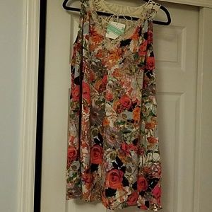 NWT UMGEE floral crochet lace tie swing dress tun